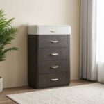 DaVita Chest of 5 Drawers - Beige / Brown
