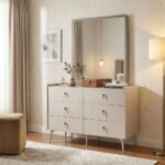 Gotham 6 Drawer Dresser With Mirror - Grey