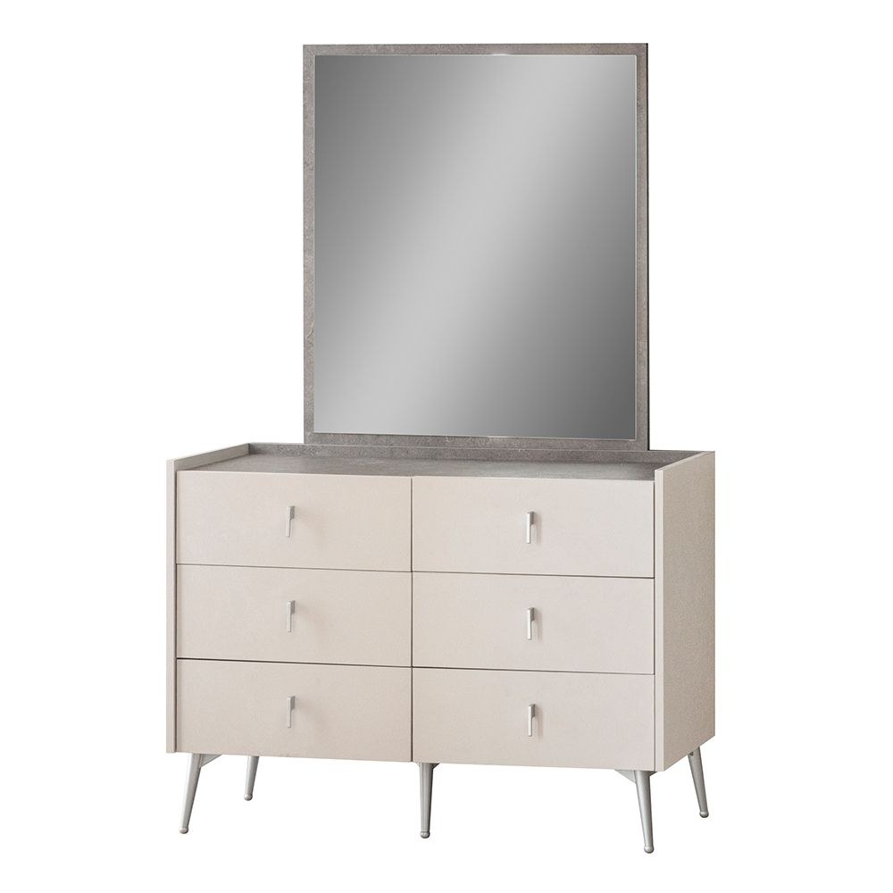Gotham 6 Drawer Dresser With Mirror - Grey - Image 2