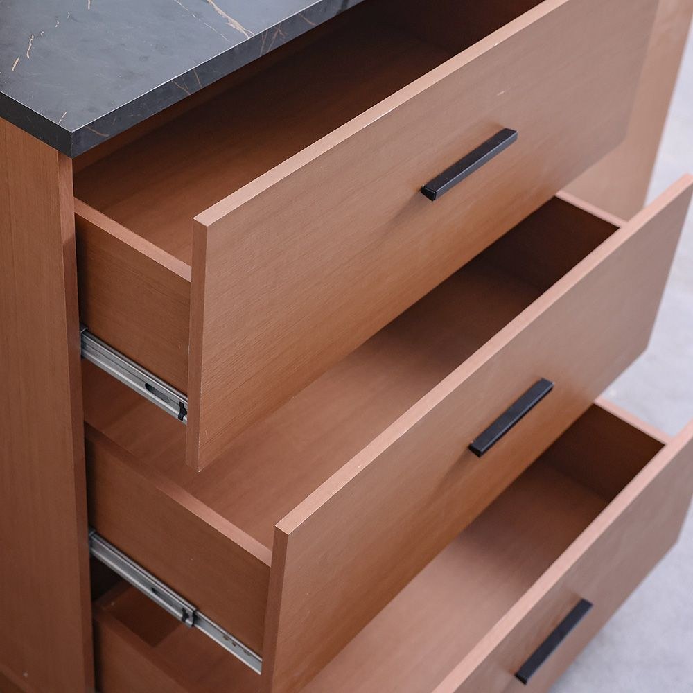 Pera Dresser with Mirror - Walnut/Black Marble - Image 4