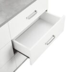 Allano Dresser with Mirror - Cement /White - With 2-Year Warranty
