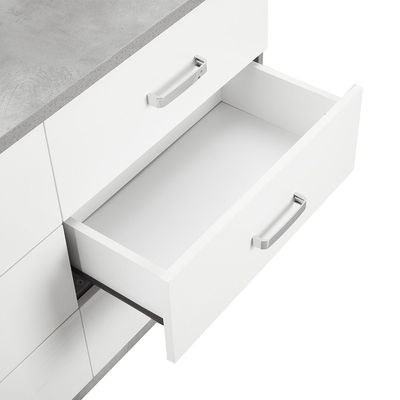 Allano Dresser with Mirror - Cement /White - With 2-Year Warranty - Image 5