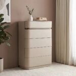 Revora Chest Of Drawers- Dark Beige/Brass
