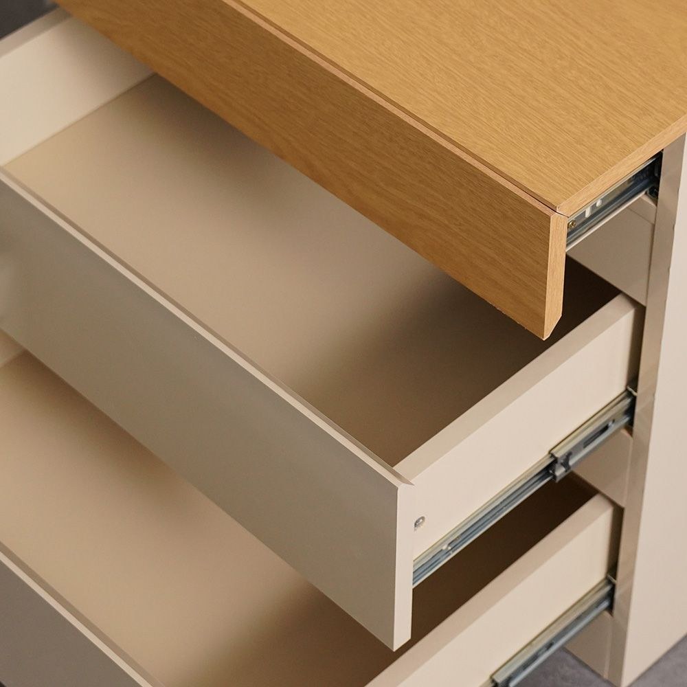 Bellano Night Stand With Hidden Storage - Taupe/Oak - Image 4