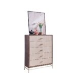 Atlanta Chest of 5 Drawers - Walnut/Beige