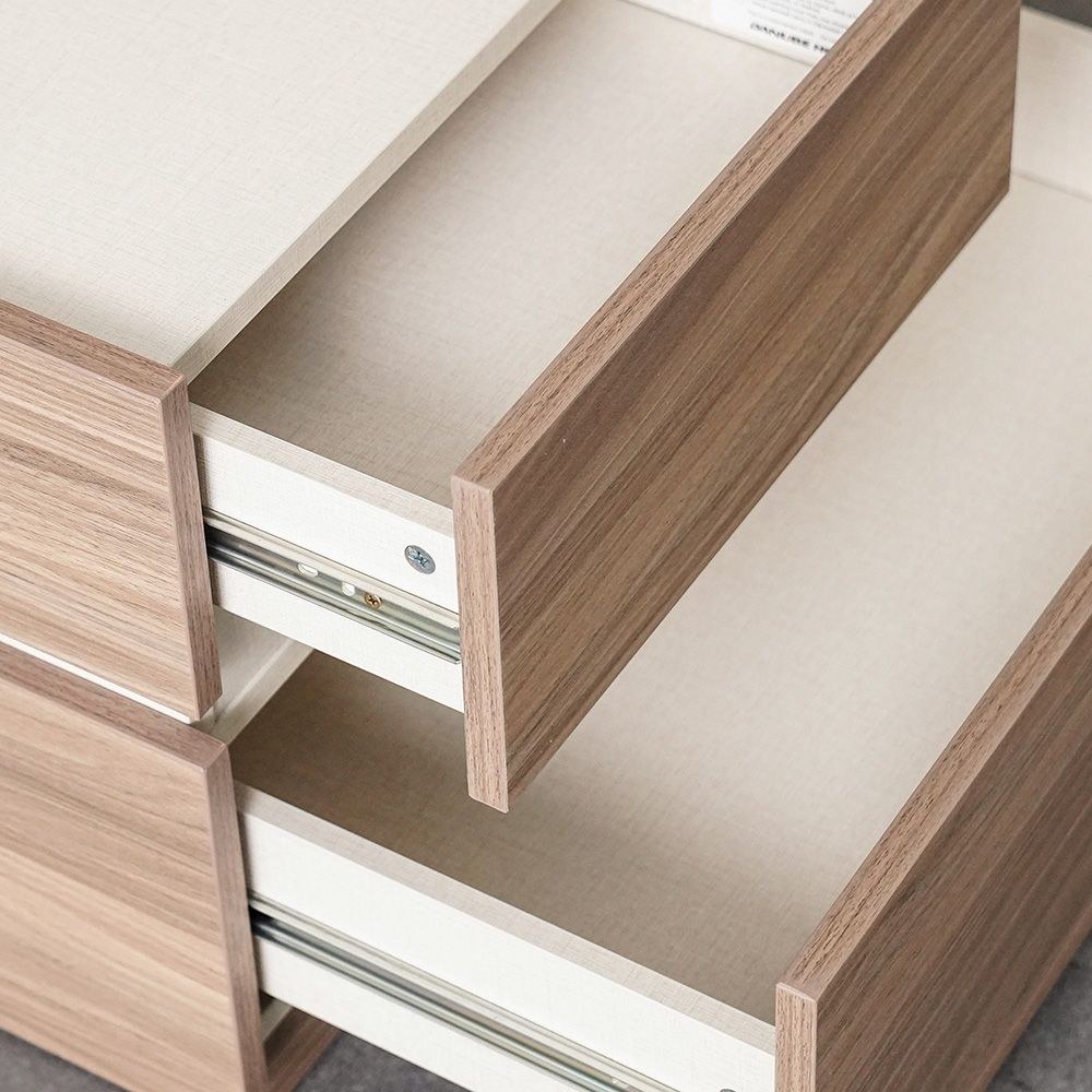 Vallary 2 Drawer Left Night Stand -Grey Walnut/Cream - Image 4