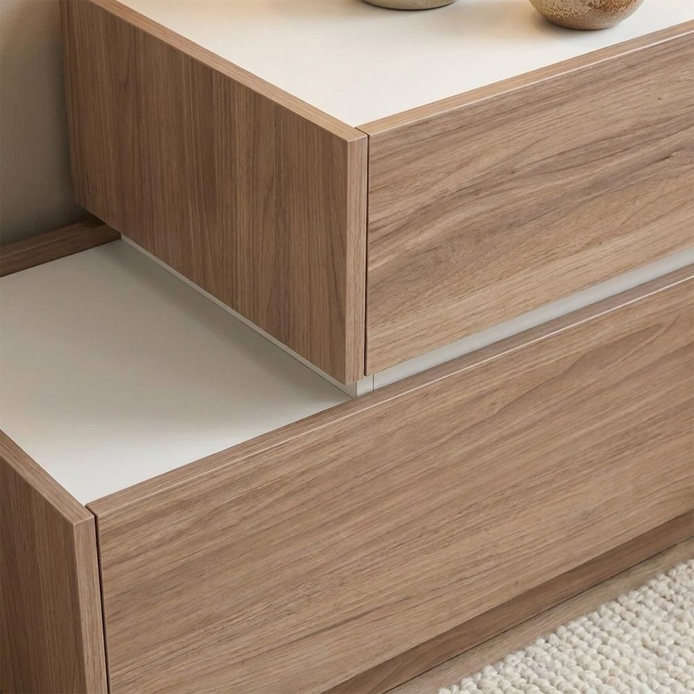 Vallary 2 Drawer Right Night Stand -Grey Walnut/Cream - Image 5