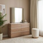 Vallary 6 Dresser With Mirror - Grey Walnut/Cream