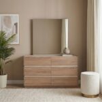 Vallary 6 Dresser With Mirror - Grey Walnut/Cream
