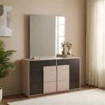 Novette 6 Dresser With Mirror - Taupe/Wenge