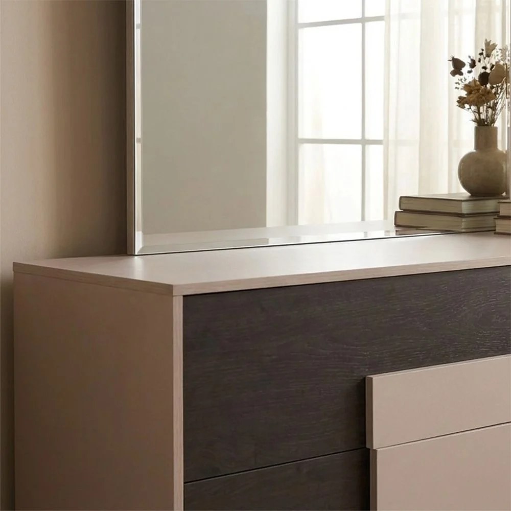 Novette 6 Dresser With Mirror - Taupe/Wenge - Image 3