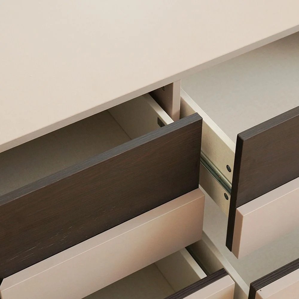 Novette 6 Dresser With Mirror - Taupe/Wenge - Image 4