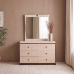 Mirova 6 Dresser With Mirror - Walnut/White Wash Oak