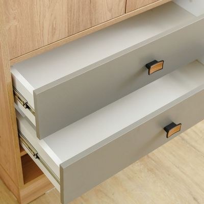 Bella 3 Door Wardrobe-Grey & Oak - Image 2