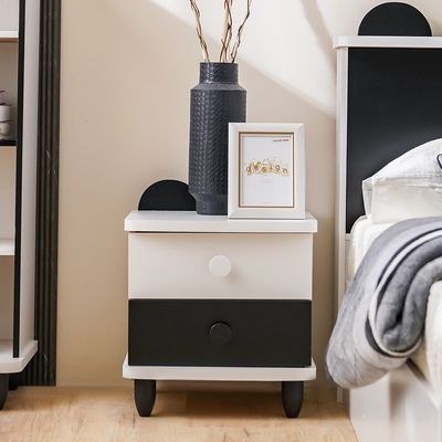 Panda 2 Drawers Nighstand-White & Black - Image 4