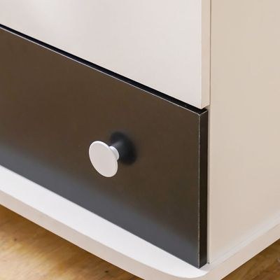 Panda 2 Door+1 Drawer Wardrobe-White & Black - Image 4