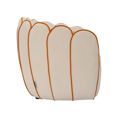 Petal 2 Seater Velvet Kids Sofa-Light Beige & Peach - Image 5