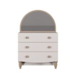 Caramel 3-Drawer Dresser with Mirror - White/Brown - With 5-Year Warranty
