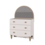 Caramel 3-Drawer Dresser with Mirror - White/Brown - With 5-Year Warranty