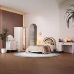 Caramel 3-Drawer Dresser with Mirror - White/Brown - With 5-Year Warranty