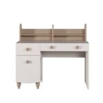 Caramel 2-Drawer 1-Door Study Desk and Hutch with USB - White/Brown - With 5-Year Warranty