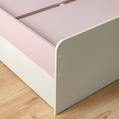 Candy 90x200 Kids Bed With Upholstered Headboard & 90x200 Trundle Bed-Blush Pink+Cream - Image 4