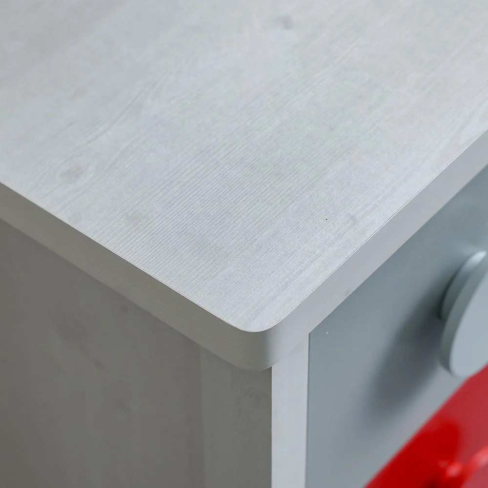 Blocks 3 Drawers Dresser-Grey &Red+Blue - Image 5