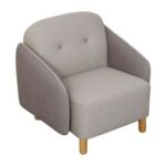 Pop 1 Seater Kids Sofa-Light Beige & Light Brown