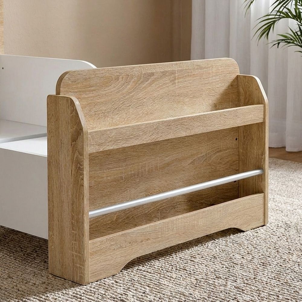 Kinder 70x130 Toddler Bed With Footboard Storage-White & Sonoma Oak - Image 4