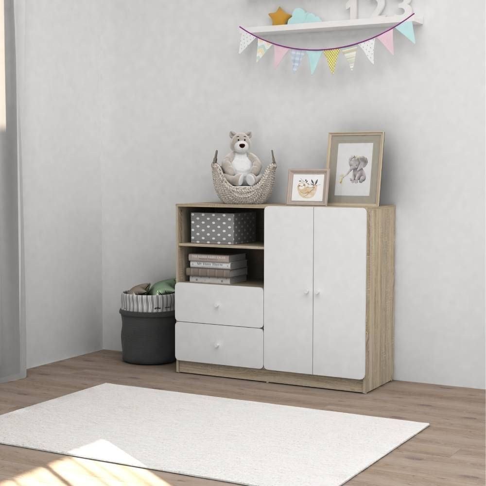 Kinder 70x130 Toddler Bedroom Set -White & Sonoma Oak - Image 4