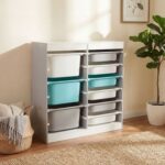 Kinder Slide & Stack Multi Storage Organizer with 9 Bins - White - With 2-Year Warranty