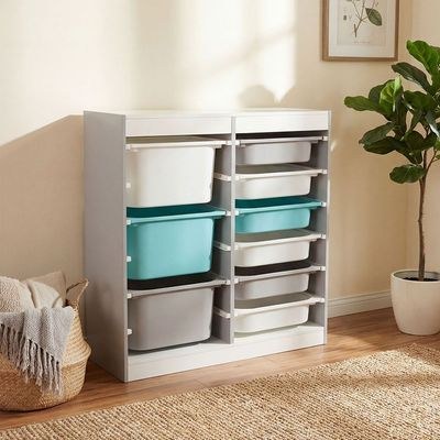 Kinder Slide & Stack Multi Storage Organizer with 9 Bins - White - With 2-Year Warranty - Image 3