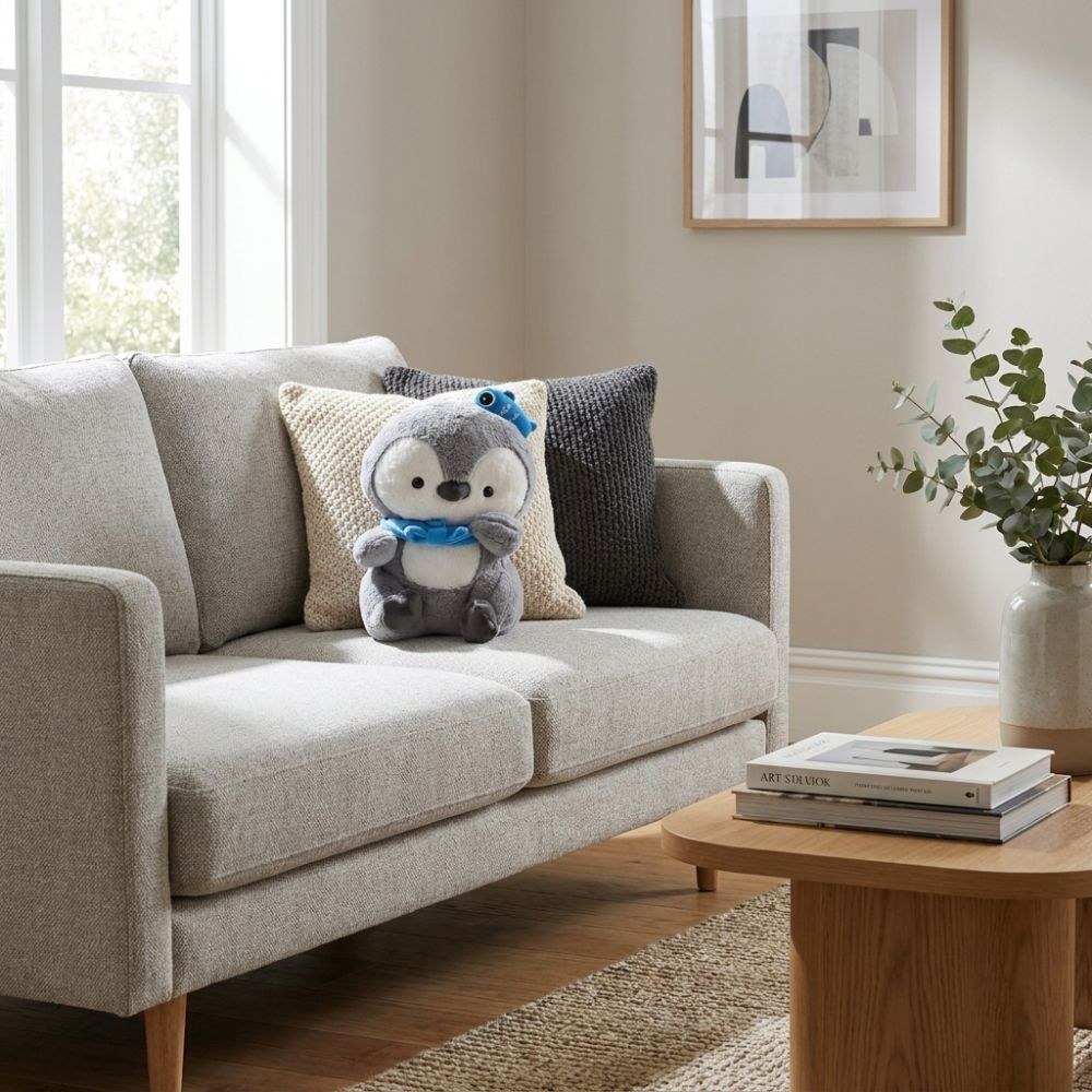 Penguin Toto Soft Toy 30cm-Grey & White - Image 2