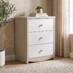 Hazel 3-Drawers Dresser-Light Beige & White