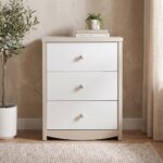 Hazel 3-Drawers Dresser-Light Beige & White