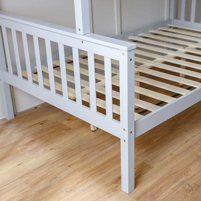 Derby 90x200/120x200 Solid Wood Twin Bunk Bed - Grey - With 2-Year Warranty - Image 2