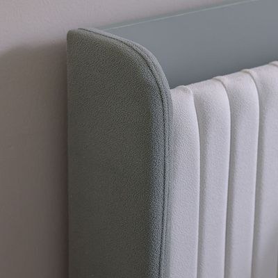 Petra 120X200 Bed With Upholstered Headboard & Usb-White & Grey - Image 4