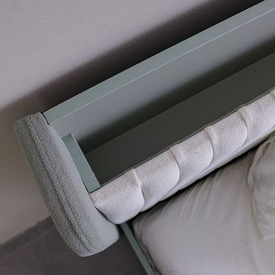 Petra 120X200 Bed With Upholstered Headboard & Usb-White & Grey - Image 5