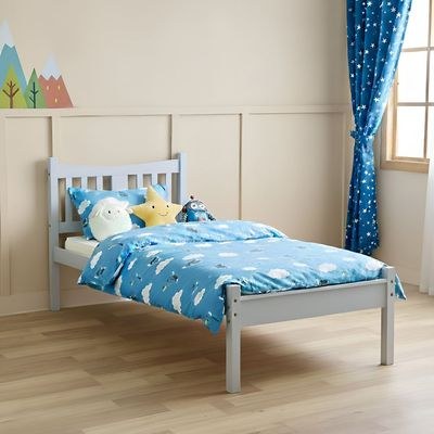 Derby Solo-V2 90x200 Solid Wood Single Bed-Grey
