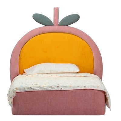Tasty Strawberry 90x200 Upholstered Kids Bed - Blush Pink & Yellow - With 2-Year Warranty - Image 4