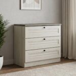 Zenith 3-Drawer Young Dresser-White Oak/Cement-With 2-Year Warranty