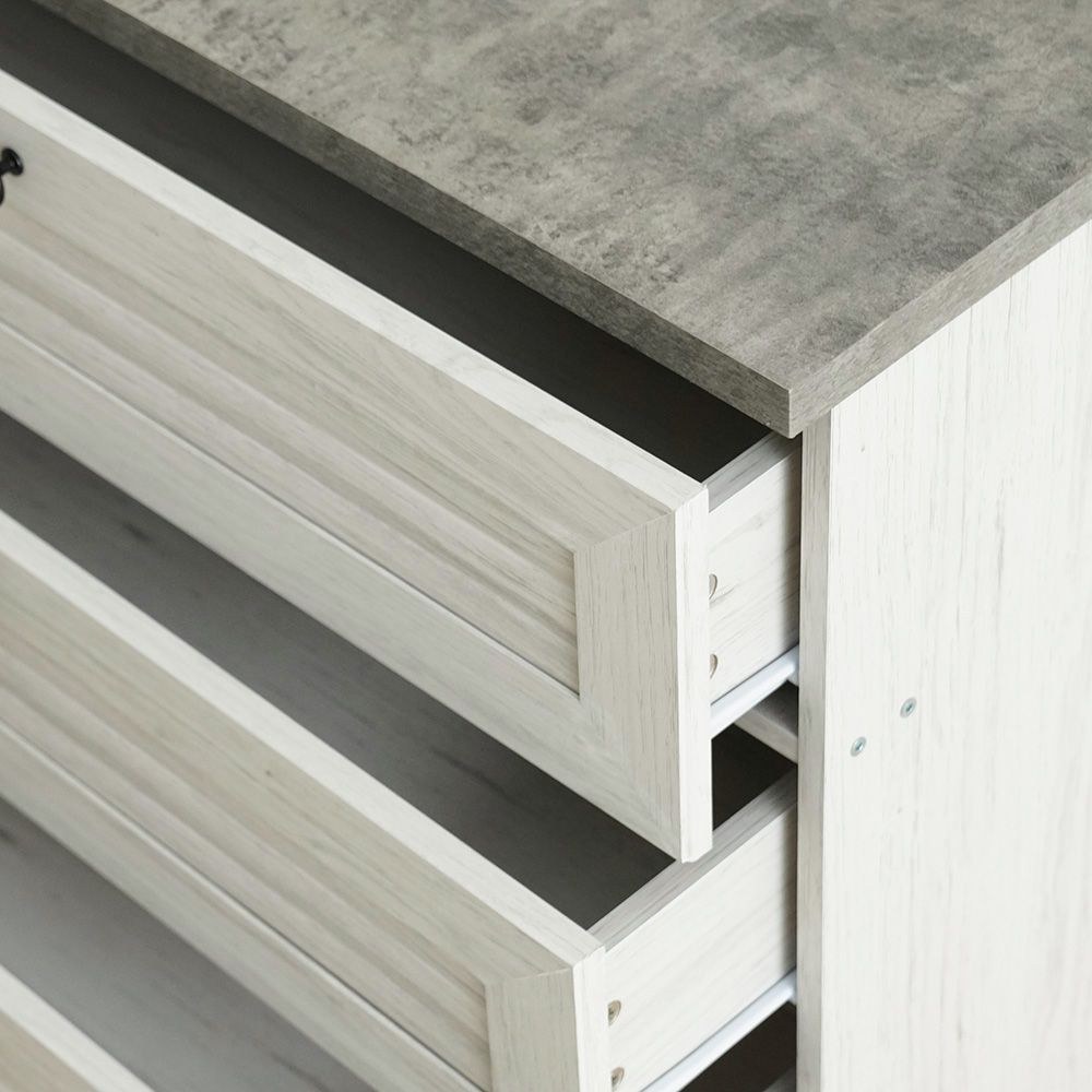 Zenith 3-Drawer Young Dresser-White Oak/Cement-With 2-Year Warranty - Image 3