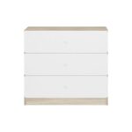 Kinder 3 Drawer Dresser - White & Sonoma Oak - With 2-Year Warranty
