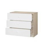 Kinder 3 Drawer Dresser - White & Sonoma Oak - With 2-Year Warranty