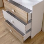 Stanley 3-Drawer Dresser with Mirror - Sonoma Oak & White - With 2-Year Warranty
