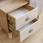 Zeta 2 Drawer +1 Door Dresser with Mirror & LED - Off White & Grey - With 2-Year Warranty