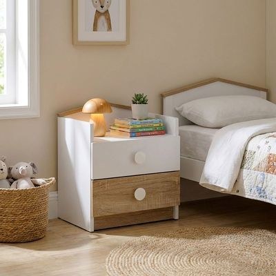 Stanley 2-Drawer Nightstand - Sonoma Oak/White - With 2-Year Warranty - Image 5