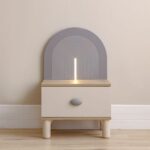 Zeta Nightstand with LED - Off white & Grey - With 2-Year Warranty