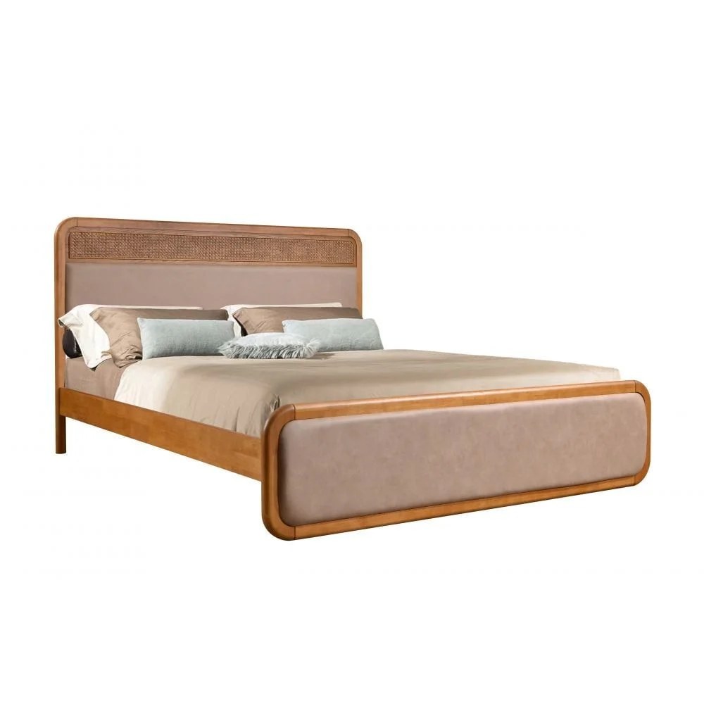 Rita 180x200 King Bedroom Set-Oak/Rattan-With 2-Year Warranty - Image 2