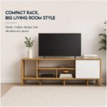 Cedro TV Rack up to 45 Inches-Almond/White